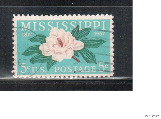 США-1967, (Мих.938) , гаш. , Штат Миссисипи, Уветы(одиночка)