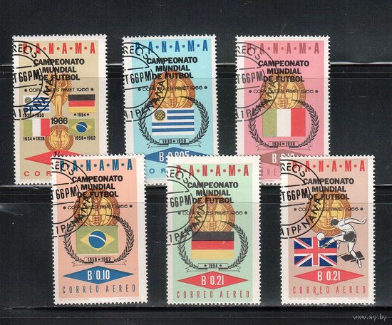 Панама-1966 (Мих.879-884) ,гаш.  , Спорт,  Ч-1966 по футболу(полная серия)