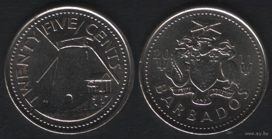 Барбадос km13a 25 центов 2011 год (nf02