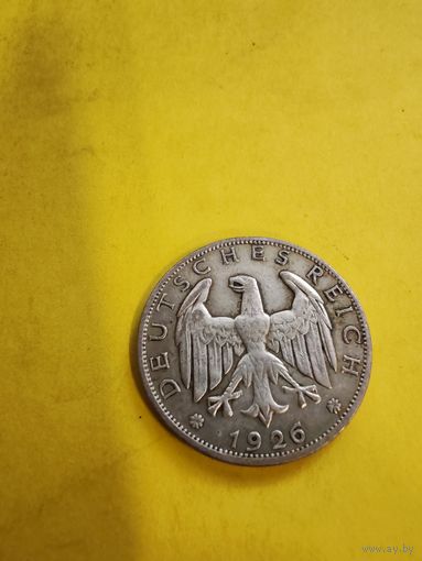 1 рейхсмарка 1926 г. (F), отличная монетка. СМОТРИТЕ ДР. МОИ ЛОТЫ.. Большая распродажа!