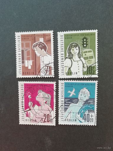 Западный Берлин 1960 серия марок "Летний отдых для детей Берлина" (гашеные без клея с наклейкой) Mi.193-196 каталог 6.00 евро