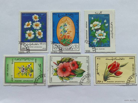 Марки Цветы Афганистан 1988 6 шт. - 4,00 руб