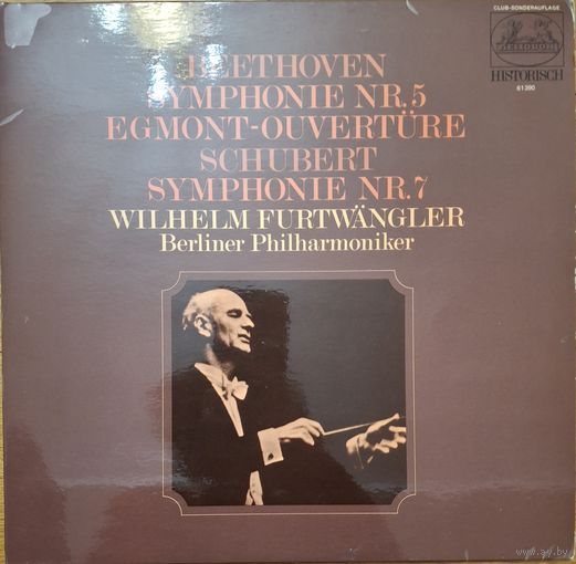 Wilhelm Furtwangler, Berliner Philharmoniker. Beethoven: Egmont-Ouverture - Symphonie Nr. 5 / Schubert: Symphonie Nr. 7. 2LP