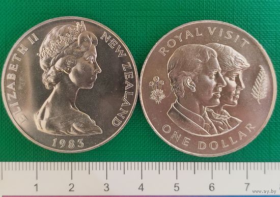 Новая Зеландия 1 доллар, 1983г. Королевский визит.