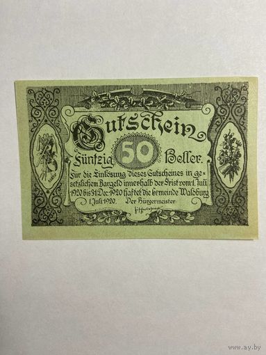 50 геллеров (нотгельды) 1921 г. Австрия.-0812