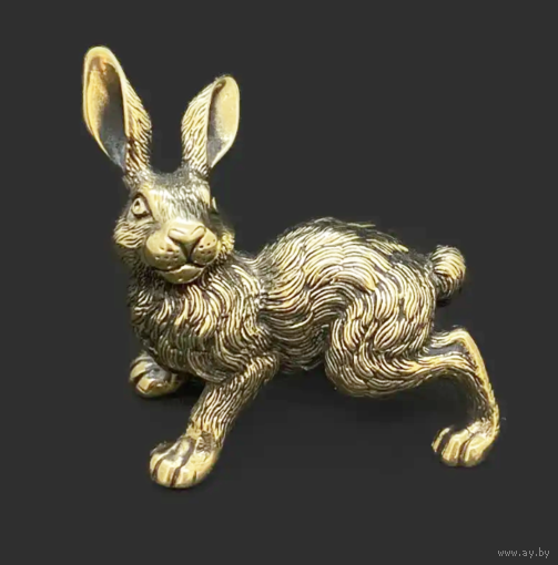 Статуэтка миниатюра Заяц Латунь