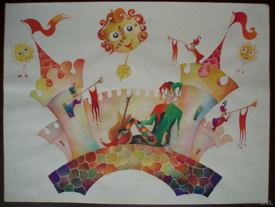 Художник Герлован эскиз к спектаклю Золушка театра кукол Минск 1982 год