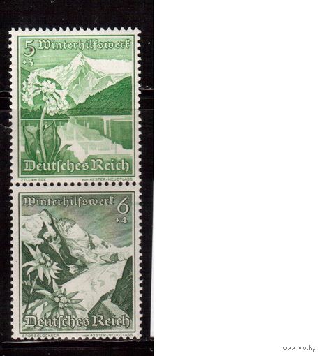 Германия-1938,(Мих.677-678)  ** , Зимняя помощь, Цветы