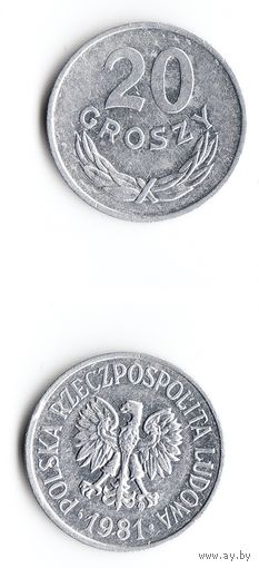 20 грошей Польша 1981 года