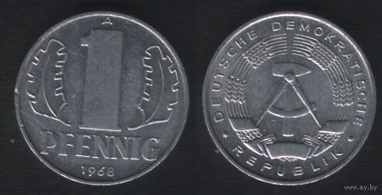 Германия ГДР _km8.1 1 пфенниг 1968 год (_10