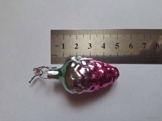 Елочная мини игрушка Шишка из Ленинградского набора Малютка