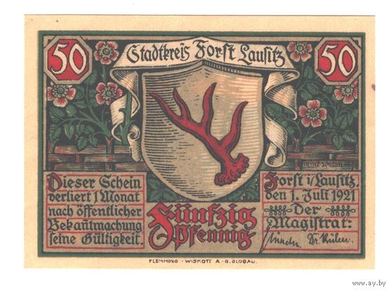 Германия нотгельд 50 пфеннигов 1921 года. Состояние UNC!