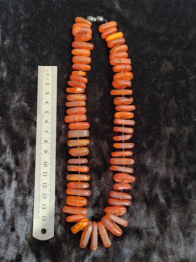 Бусы из Балтийского янтаря с матовой поверхностью