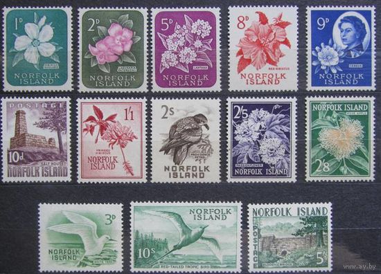 Британские колонии. Норфолк 1960 г. SG24-36 (13шт) полная серия MLH/MH