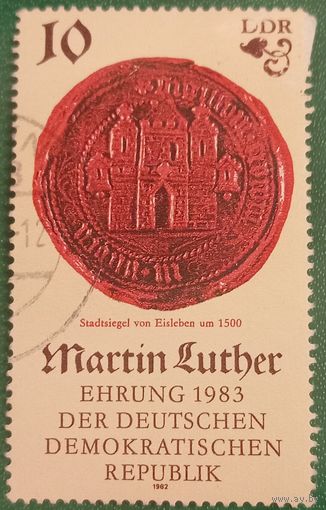ГДР 1982. Городская печать города Айслебен примерно 1500 год