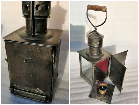 Польский, PKP, железнодорожный свечной фонарь, начало прошлого века.