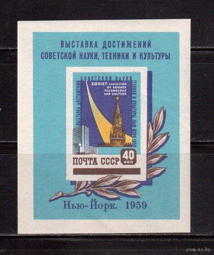 СССР-1959, (Заг.Бл.30)  ** , Выставка в Нью-Йорке