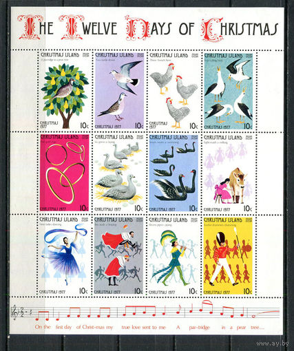 Остров Рождества (Австралия) - 1977 - Рождество - сцепка - [Mi. 86-97] - полная серия - 12 марок. MNH.  (Лот 49HZ)-TG3P49