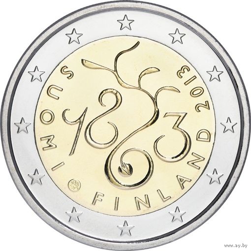 2 евро 2013 Финляндия 150 лет проведения сейма 1863  UNC из ролла
