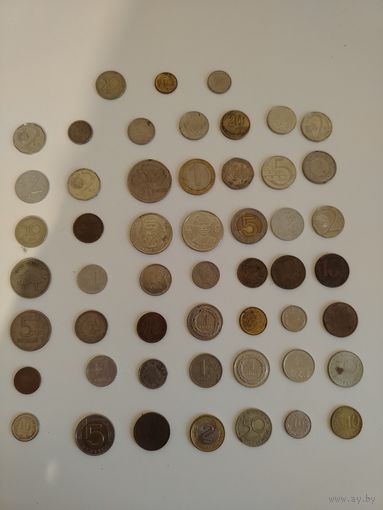 Монеты 52 шт. одним лотом
