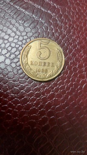 Монета 5 копеек 1988г. СССР. Неплохая!