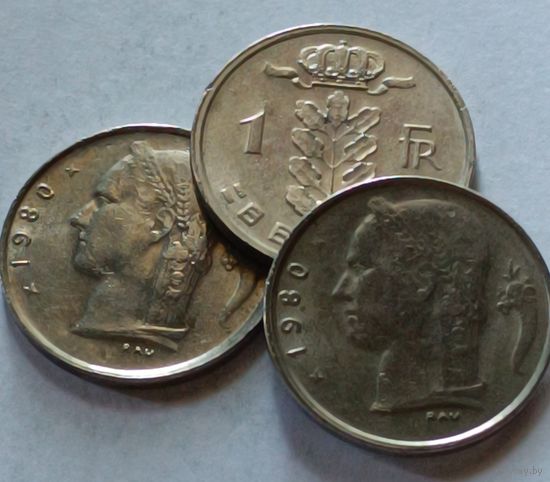 Бельгия. 1 франк 1980 года.
