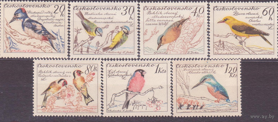 Чехословакия, 1959 г, 7м, фауна птицы, Мих. 1163-1169 (кат. 22,00 е), MNH \\7