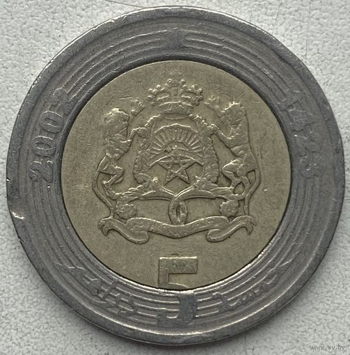 Марокко 5 дирхам 2002 г. Цена за 1 шт.