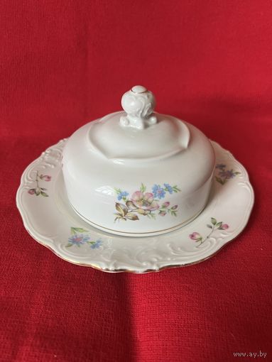 Маслёнка Wabrzych, Польша. Винтажный фарфор времен СССР