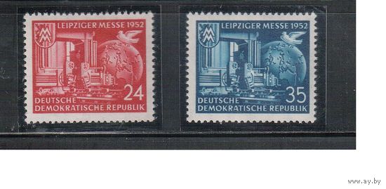 ГДР-1952,(Мих.315-316)   **    , Лейпцигская ярмарка (полная серия)