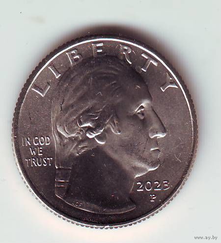 США. 25 центов 2023 года.  Из ролла  - состояние !