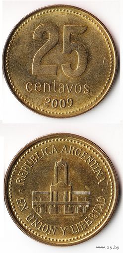 25 сентаво 2009 Аргентина