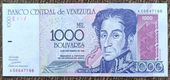 1000 боливар 1998 года (10.09.1998) - Венесуэла - UNC