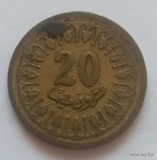 Тунис, 20 миллимов 1960 год