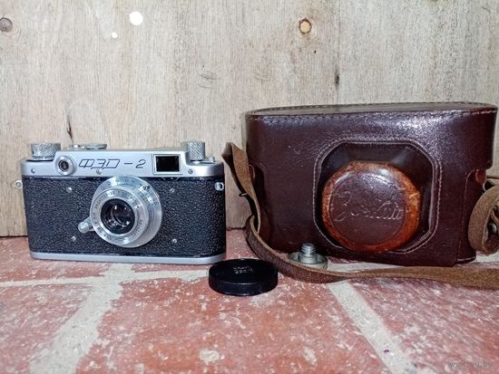 С рубля без мц. фотоаппарат ФЭД 2, СССР, чехол зоркий 15х10х8 крышка зенит. индустар 22