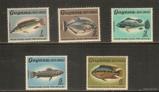 Гайана-1968(Мих.301-305) , *  , Морская  Фауна, Рыбы,