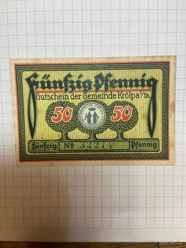 50 пфеннигов (нотгельды) г. Германия Крулпа-1201