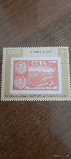 Куба 1987. 150 лет со дня создания железной дороги в Кубе. Марка из серии
