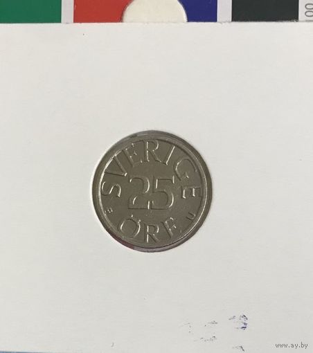 Швеция 25 эре 1977 в холдере