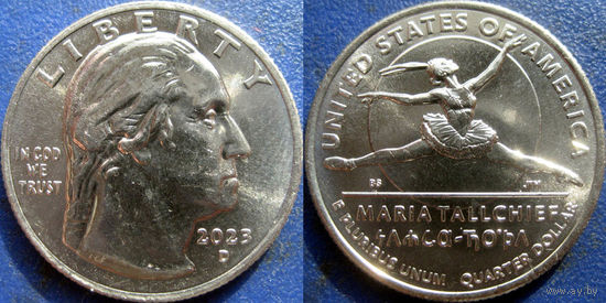 США. Квотер 2023 г. Выдающиеся женщины N10. Мария Толчиф. Минтмарка D.