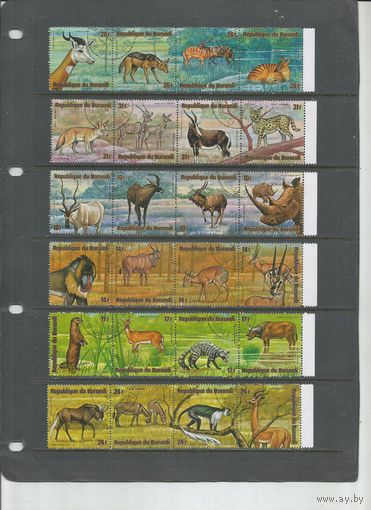 Бурунди. Фауна Африки. 1975г. Mi#1149-52. Серия в сцепках.