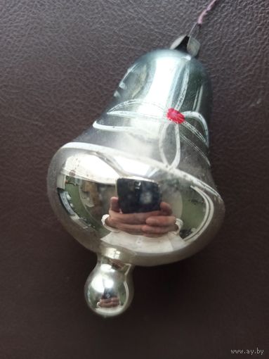 Ёлочная игрушка "КОЛОКОЛЬЧИК", стекло, подвес (СССР).