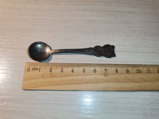 Миниатюрная, мельхиоровая ложечка, МНЦ, времён СССР, длина 8 см.