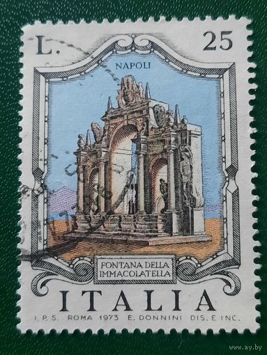 Италия 1973. Наполи. Фонтан Della Immacolatella