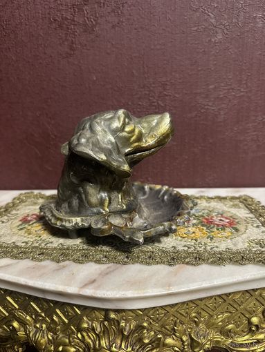 Старинная металлическая пепельница в виде собаки, Европа, много лотов с рубля