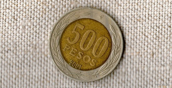 Чили 500 песо 2001 /биметалл// (ON)
