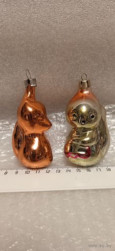 Ёлочные игрушки. Лисичка и белочка. 3-6