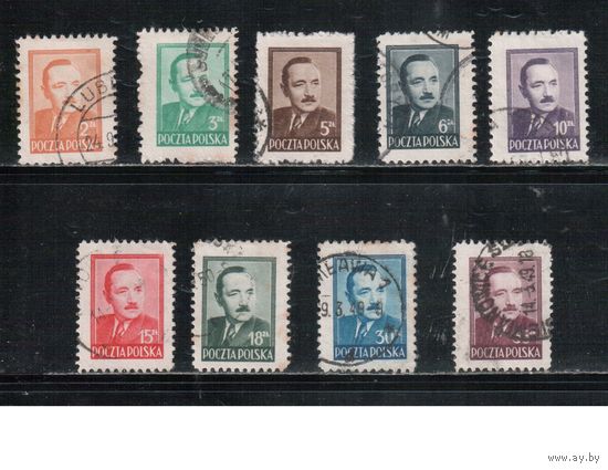 Польша-1948,(Мих.518-526) гаш., Стандарт, Президент(полная серия)