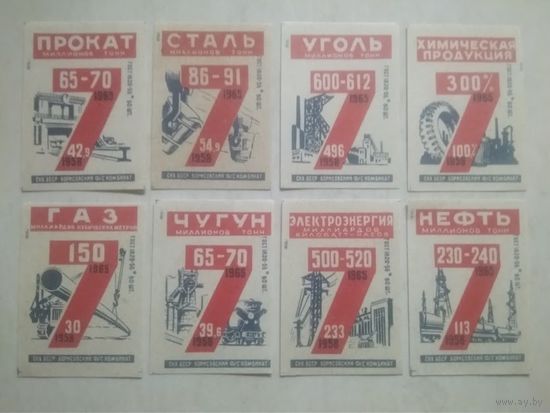 Спичечные этикетки ф.Борисов. Планы семилетки 1958-1965. 1958 год