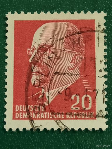 ГДР 1961. Вальтер Ульбрихт. Председатель государственного совета. Марка из серии